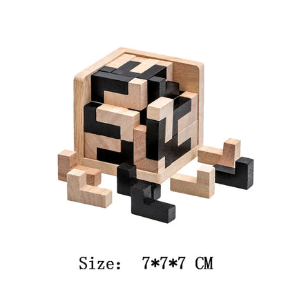 Classic IQ 3D Wooden Puzzle Adults And Kids Casse Tete Baffling Puzzles Headache Brain Development Toys Rompecabezas De Madera