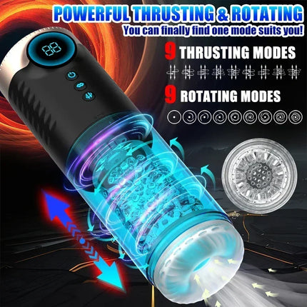 Mens Automatic Sucking Masturbator 9 Model Rotating Thrusting Vibration Penis Trainer Glans Cock Blowjob Stimulator Male Sex Toy