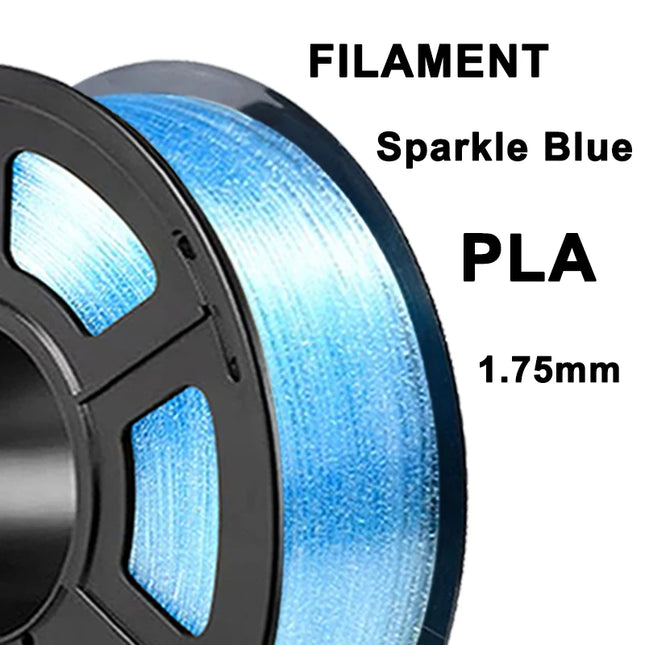 PLA 3D Printing Materia 1.75mm Transparent Crystal Sparkle Blue pla Crystal 3D Printer Material 250g 1Kg Vacuum Packaging