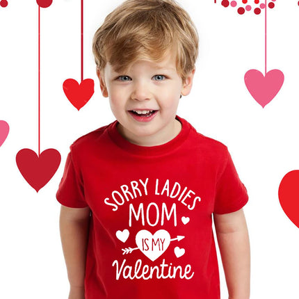 Daddy and Mommy's Valentine Print Kids T-Shirt Child Red Shirts Tops Boys Girls T-Shirt Valentine's Day Party Gifts Casual Clothes