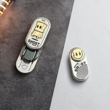 Ghost Tuning Fork EDC Card Pusher Zirconium Alloy Fidget Slider Office Stress Relief Toys Fidget Toys  For Adult Gift