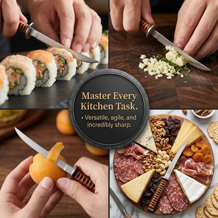 Premium Japanese Sushi Knife with Sheath-Ultra Sharp Portable Chef Knife for Kitchen,Stainless Steel Mini Sashimi Knife