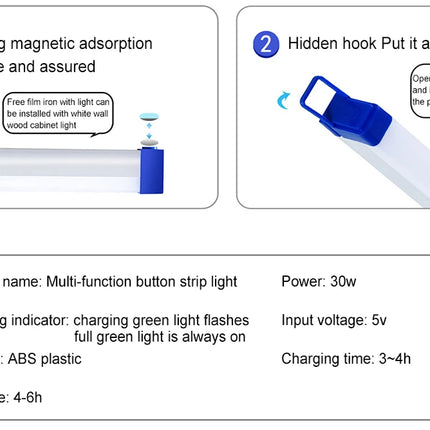 LED Video Light Wand Handheld Hanging Fill Light Photography Lamp Rechargeable Bedside Lamp Light Stick for Vlog Live Streaming