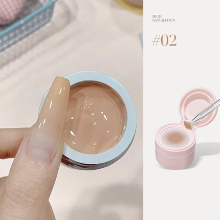 12 Colors Nail Polish Patting Glue Pink Color Nail Art Air Cushion Glue High Saturation Gypsum Painting Glue for DIY Home Salon
