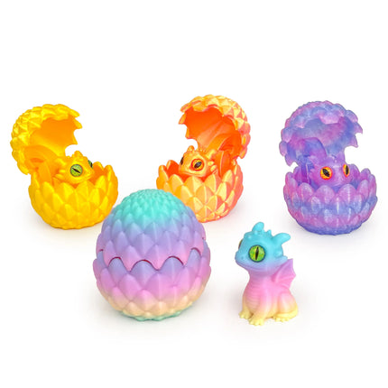 3D printed toys, artistic dragon egg sculptures, hatching dragon babies, modern home decor, mini desktop decorations, gifts