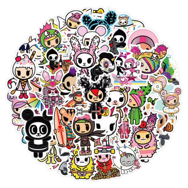 50PCS Tokidoki Cartoon Stickers Graffiti Stickers DIY Diary Phone Case Handmade Scrapbook Aesthetic Stickers