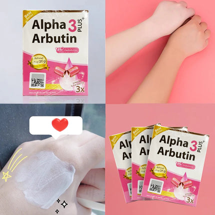 3 boxes Alpha Arbutin 3 Plus Powder Mix With Lotion Skin Lightening Brighten Reduce Dark Skin Blemishes