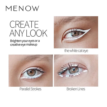 12PCS/Set White Matte Eyeliner Pencil Highlighter Silkworm Pencil 3-IN-1 Non-Smudging Longlasting Waterproof Eye Makeup