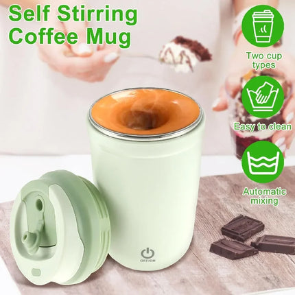 Automatic Self Stirring Mug, Coffee Milk Mixing Cup, Magnetic Stirring, Stainless Steel Electric Blender, 400ml