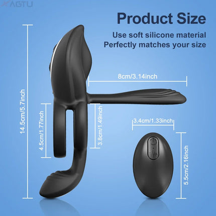 Couple Vibrator Sex Cockring with Dual Motor Delay Ejaculation Penisring Remote Control Cock Penis Ring Adult Sey Toys for Men