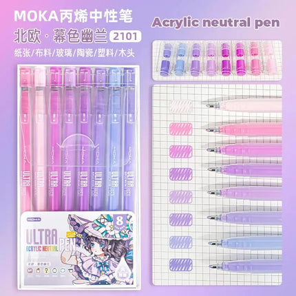 150/6 Colors Colors Large Capacity Acrylic Gel Pen 1.0mm Painting Drawing Student Writing Pen Office School Supplies Stationery