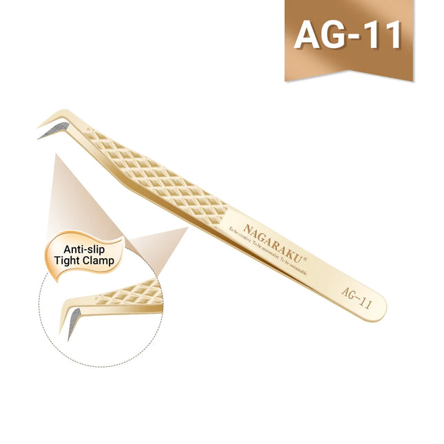 NAGARAKU Precision Fiber Tip Tweezer for Eyelash Extensions Professional Eyelash Tweezers Antistatic Straight