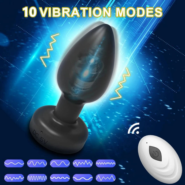 Anal Plug Vibrator LED Color Light Remote Control Adult Sex Toys For Couple Gay Female Masturbator Men Prostate Massager
