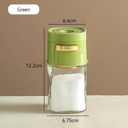 Kitchen Quantitative Salt Bottle Glass Sealed Moisture-Proof Seasoning Jar Outdoor Multi-Purpose Seasoning Box Can Adjustable