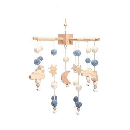 Baby Rattle Toy Bed Bell Bracket Wooden Mobile 0-12 Months Newborn Crochet Bed Bell Hanging Toys Holder Bracket Infant Crib Gift