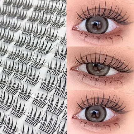 120 bundles Mink False Eyelash Natural Fishtail Lash 3D Russian Individual Eyelash Extension Cluster Makeup Tool Wholesale