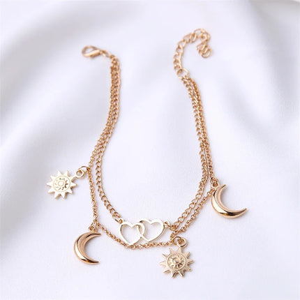 2/3pcs/set Beach Anklets for Women Pearl Beads Sunflower Pendants Foot Chains Bohemian Foot Accessories Summer Barefoot Chain