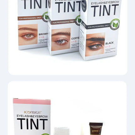 Eyelash Eyebrow Dye Tint Kit Fast Tint Brow Dye Gel Eyebrow Cream Black/Brown/Coffee Brow Enhancers Mascara Makeup Tool