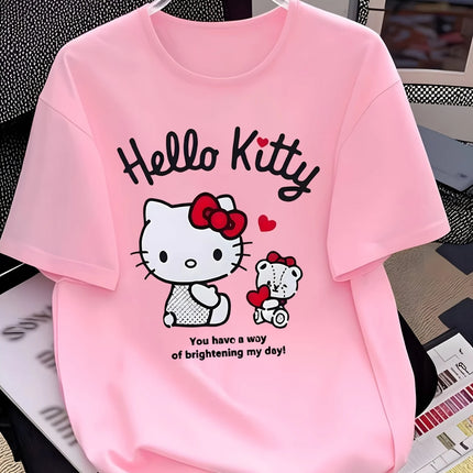 New Children Summer T-shirt Featuring Sanrio Hello Kitty Design Made 100% Pure Cotton It Is Soft Comfortable Fashionable Trendy