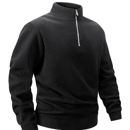 2025 Men Casual Fleece Sweatshirts Tops Men Sport Classic Stand Collar Sweatshirts Men’s Quarter Zip Hoodie Basic Pullover 3XL