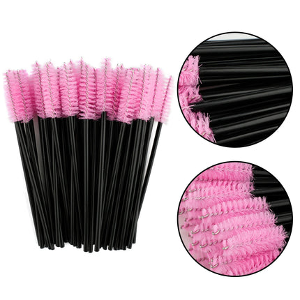 Lanjinglin 50/100Pcs Makeup Eyelash Brushes Crystal Eyebrow brush Diamond Handle Mascara Wand Applicator Lashes Extension Tools