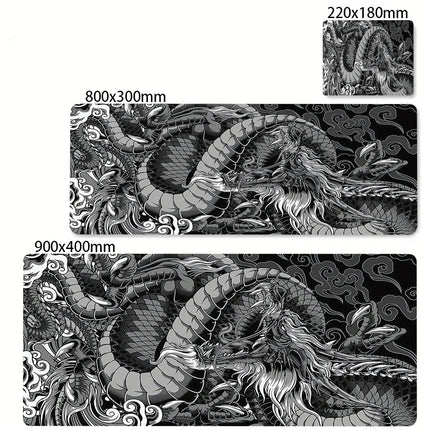 Black and White Dragon Large Mouse Mat Gaming Mousepad Big Rubber Base Mouse Pad Purple Deskpad Eyboard Mats Mousepads 400x900