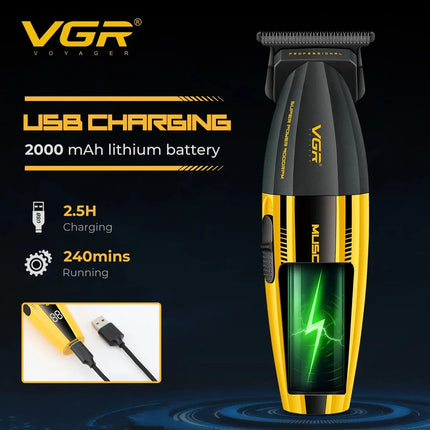 VGR Hair Trimmer Professional Hair Clippers Electric Trimmer Adjustable Hair Cut Machine Metal Clippers and Trimmers Set V-285