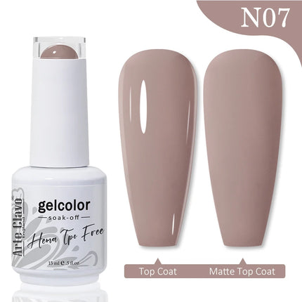 Arte Clavo Red Brown Gel Nail Polish 15ml Autumn Series Base Top Coat Soak Off UV Gel Semi Permanent Varnishes Design Nail Art
