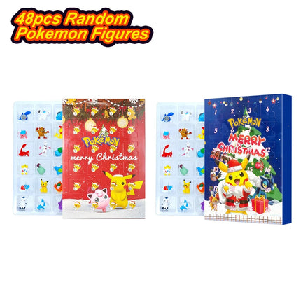 Pokemon Figure Advent Calendar Gift Box mini Pikachu Character Bulbasaur Christmas Toy Gifts Collection Desktop Model Toy