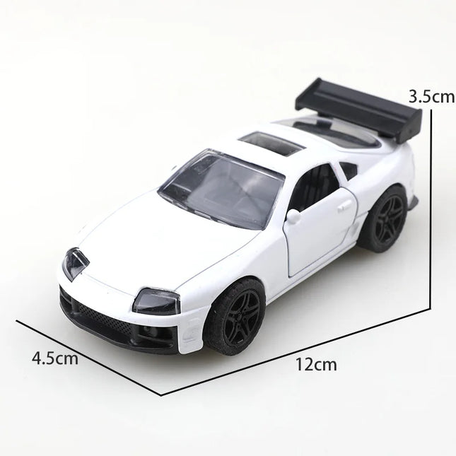 (Bagged) 1:36 Alloy Car Model Modeling Vehicle Supra Racing Sports Pull Back Car Ornaments Collection Toys For Boy Child