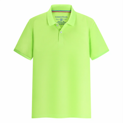 Summer Solid Color Outdoor Casual Lapel Short-sleeve Daily Business Short-sleeve Tops 2024 New Unisex Polo Shirts