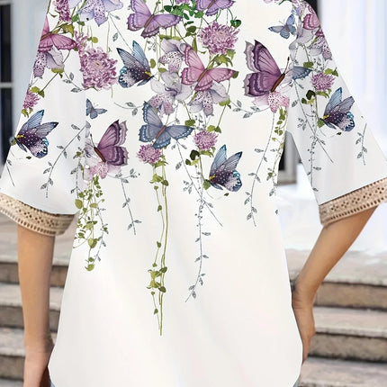 Plus Size Temperament Loose Woman Shirt Fashion Casual Blouse Elegant Long Sleeve Woman Shirt Holiday Weekend Top