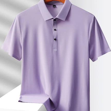 Selected popular nylon fabric, dad's summer clothing, middle-aged men's short sleeved T-shirt, summer ice silk quick drying, mid