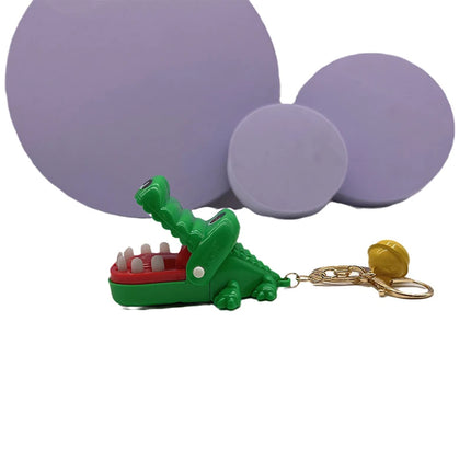 Funny Cute Cartoon Mouth Tooth Alligator Hand Keyring Children's Toy Biting Crocodile Game Keychain Women Men Gift Bag Pendant