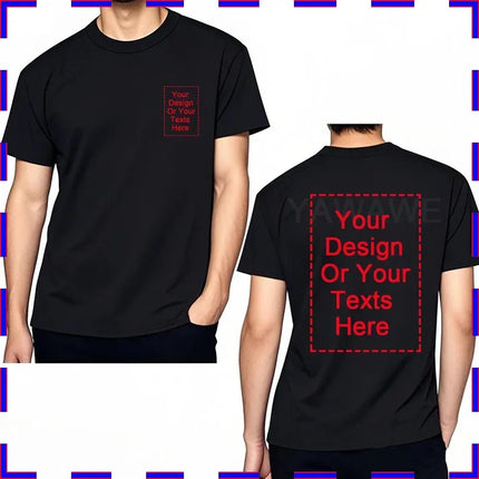 Customized Tee Shirt For Men Design Your Logo Here Cotton Unisex Tshirt  Cotton Summer Top Fashion Unisex Tshirt