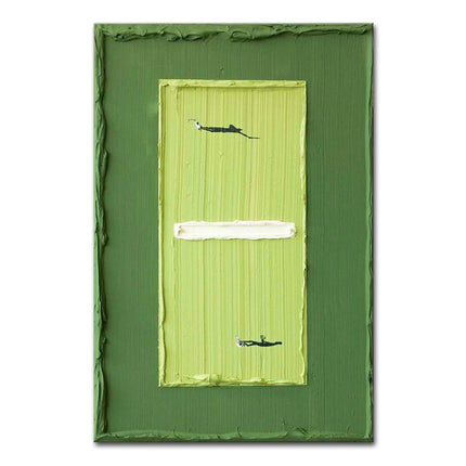 Mintura,Handpaintd Abstract Texture Green Tennis Court Oil Painting on Canvas,Modern 3D Knife Art Poster,Wall Picture,Home Decor