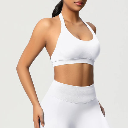 Women Sports Bra Seamless Halter Clothes Push-up Vest Brassiere Gym Top Backless Fitness Yoga Workout Running Underwear