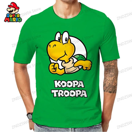 Fashion Parent-child Wear Oversize Men's Children's T-Shirt Tops 2026 Y2k Super Mario 110-6XL Streetwear Anime Mens Clothes Man