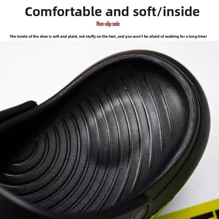 Men's Summer Outdoor Sandals Anti-Slip Beach Thick Bottom Color Block Soft Comfortable Sports Slippers PVC Material Leisure Styl