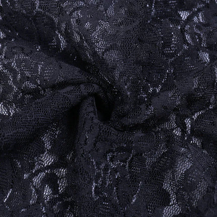 Women's Hollow Out Crop Tops Chic Gothic Lace Smock Tops False Collar Ladies Flare Sleeves Cover-Ups for Dating Party