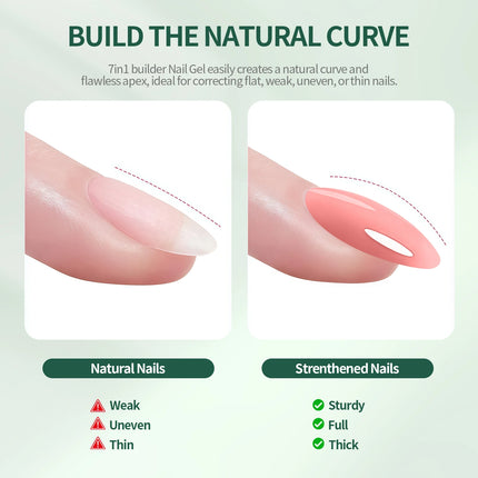 Nailpop 7-in-1 Builder Nail Gel HEMA/TPO Free Fast Building Gel Nail Polish 8 Colors Nail Tip Reinforcement and Extension 15ml