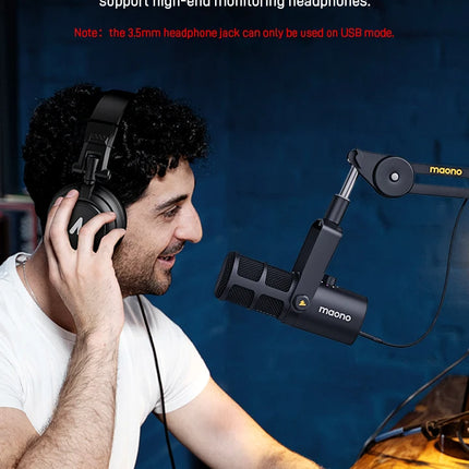 maono PD400X USB/XLR Dynamic Microphone All Metal With One-Touch Mute Headphone Jack And Volume Control For Podcasting Streaming
