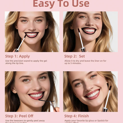 6 Color Peel Off Lip Liner Matte Waterproof Lip Gloss Long Lasting Transfer Proof Nourishing Formula for Comfortable Wear Beauty