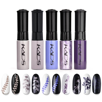 4/5PCS/Kit Colorful Nail Stamping Polish With Stamper Template Art Decoration Nail Polish Lacquers Manicure Varnishes Tools