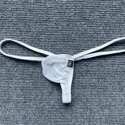 Low Rise Mini G-string Men Sexy Underwear Ice Silk Micro Bikini Trunks Bulge Pouch T-back Thongs Erotic Panties Soft Underpant
