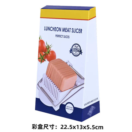 Multipurpose Spam Slicer - Stainless Steel Cutter with 10 Wires for Luncheon Meat Egg Fruit Onions Soft Food & Ham