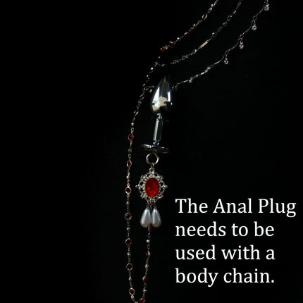 Red Tassel Gem Nipple Clamps Erotic Collar Body Chain Chest Restraint BDSM Women's Sexy Body Accessories Fetish Adult Sex Toys
