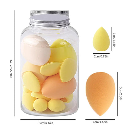 14Pcs Hybrid Makeup Sponge & Powder Puff Set - Hydrophilic Latex-Free Foundation & Loose Powder | Vegan Oil-Free Beauty Tools