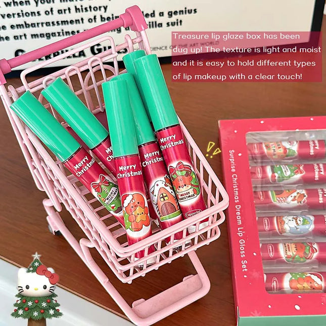 Cappuvini 6-Pack Lip Gloss Set Christmas Gift Water Light Long-Lasting Easy Apply Lip Glaze Lipstick Collection