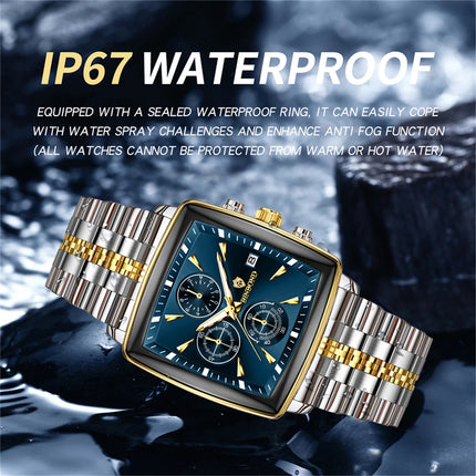 BINBOND Men's Watch Top Brand Luxury Sports Quartz Men's Watches Full Steel Waterproof Chronograph Wristwatch Men Relogio Masculino